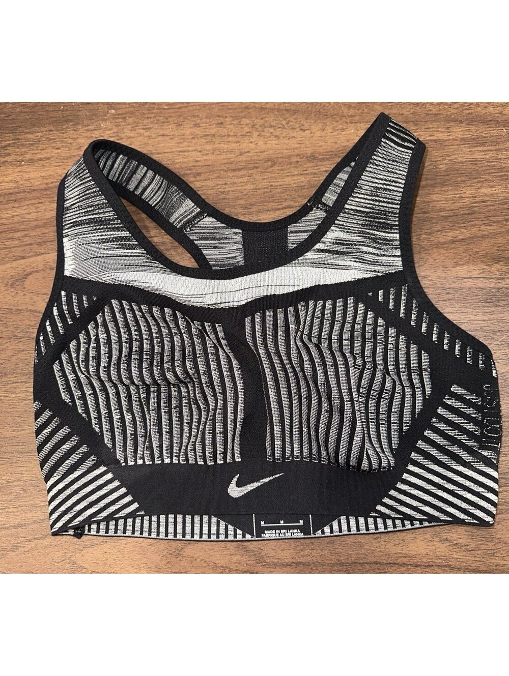 Nike Sports Bra Black Stripe size M medium